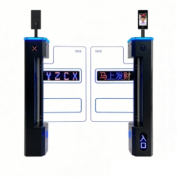 黑色单通道【摆臂显示屏】【人脸识别进+人脸识别出】