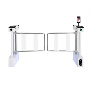 单通道【人脸识别进+感应出】不锈钢加宽摆臂