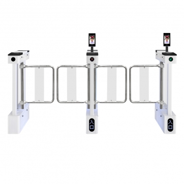 双通道【人脸识别进+感应出】不锈钢加宽摆臂