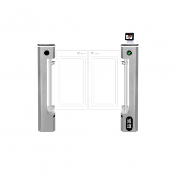 304不锈钢立式摆闸【人脸识别进+感应出】